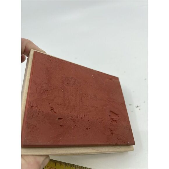 Thomas Kinkade THE GARDEN OF PRAYER Relgious Landscape Wood Rubber Stamp TK-107 - Picture 4 of 5